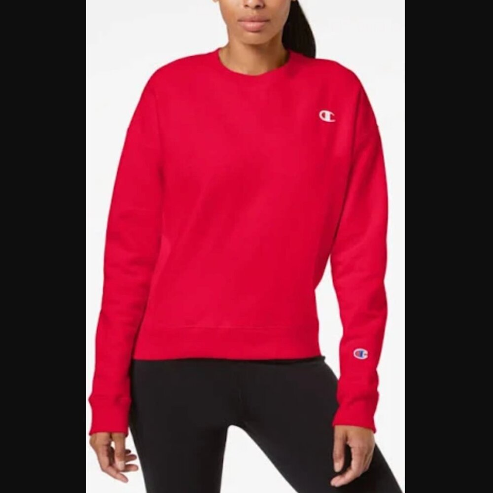 Champion 100% Cotton Red Reverse-Weave Sweatshirt women L